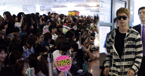 사진 : 28일 日 하네다 공항에 도착한 '김현중' / 키이스트 제공 
