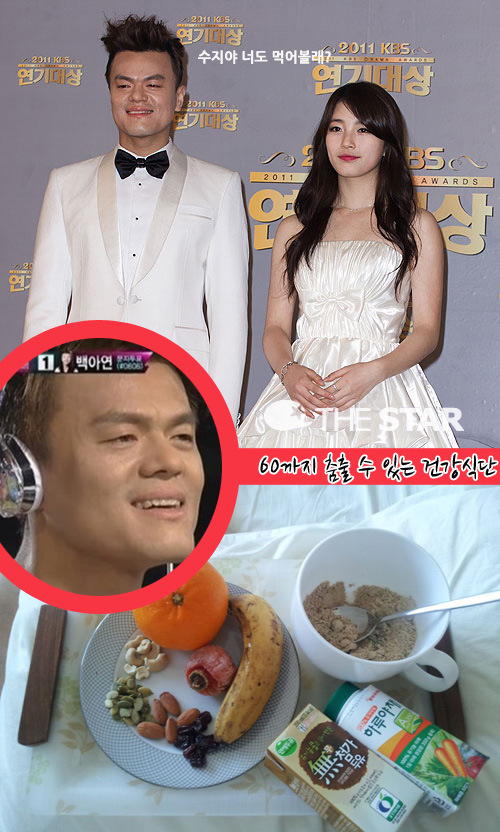 박진영 건강식단 / 사진 : 박진영 트위터, 더스타DB, SBS 'K팝스타' 캡처