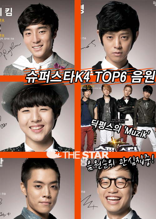 슈퍼스타K4 TOP6 음원 / 사진 : Mnet 홈페이지