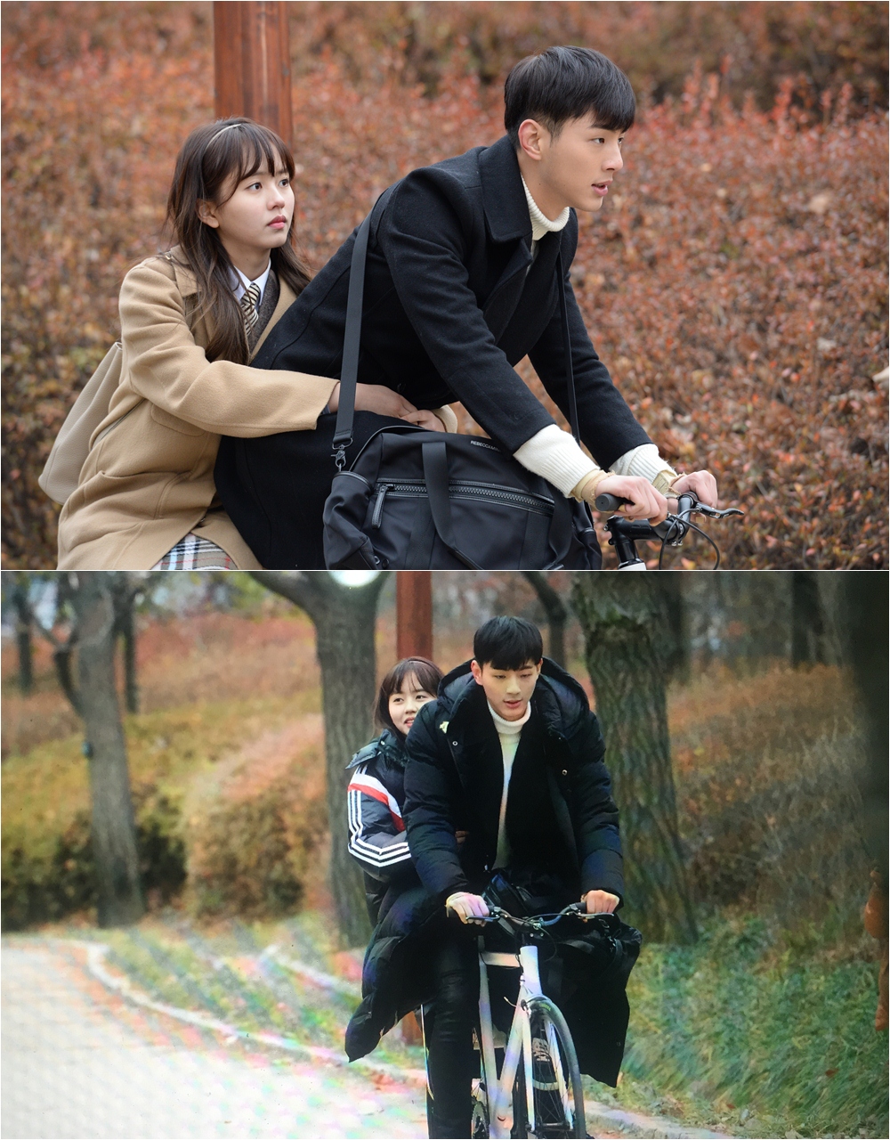 '페이지터너' 김소현·지수, 자전거 데이트 중인 '순정만화 커플'