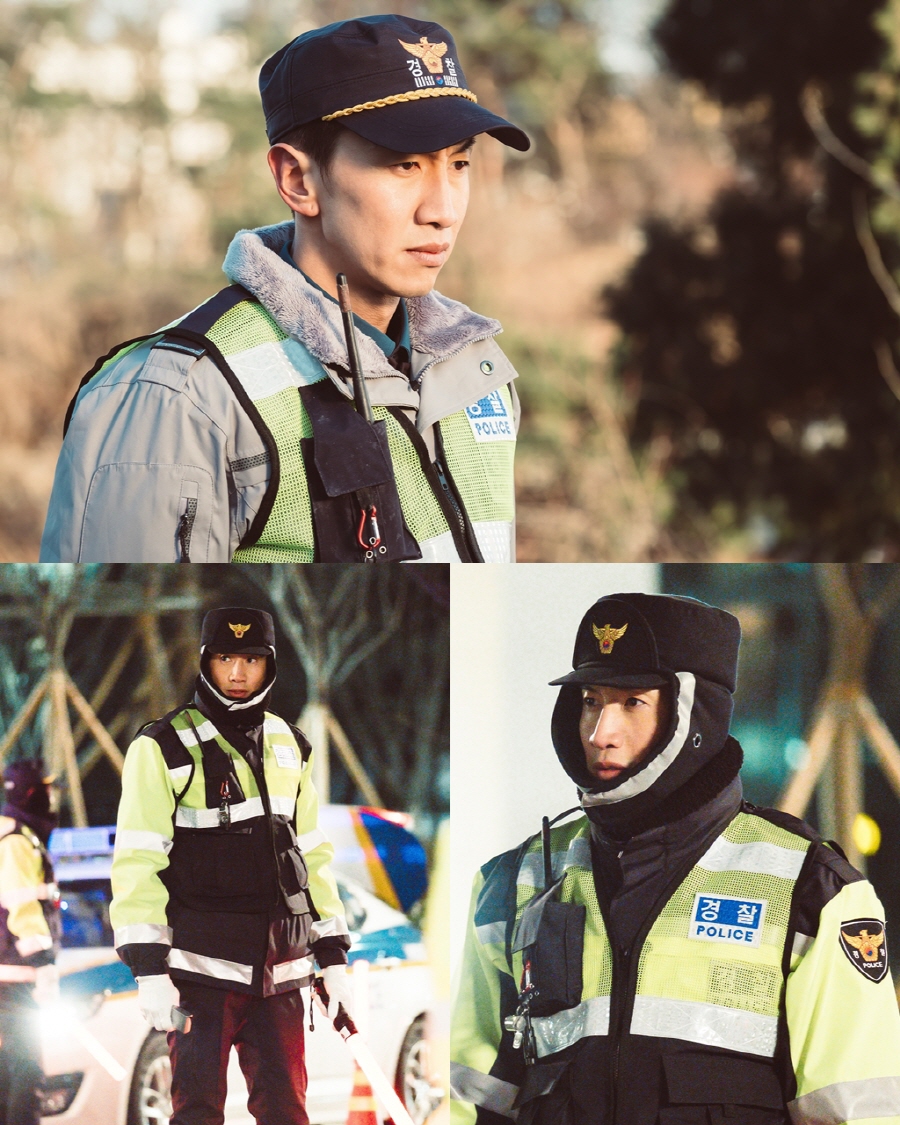 사진 : '라이브'서 지구대 경찰로 변신한 이광수 / tvN 제공 