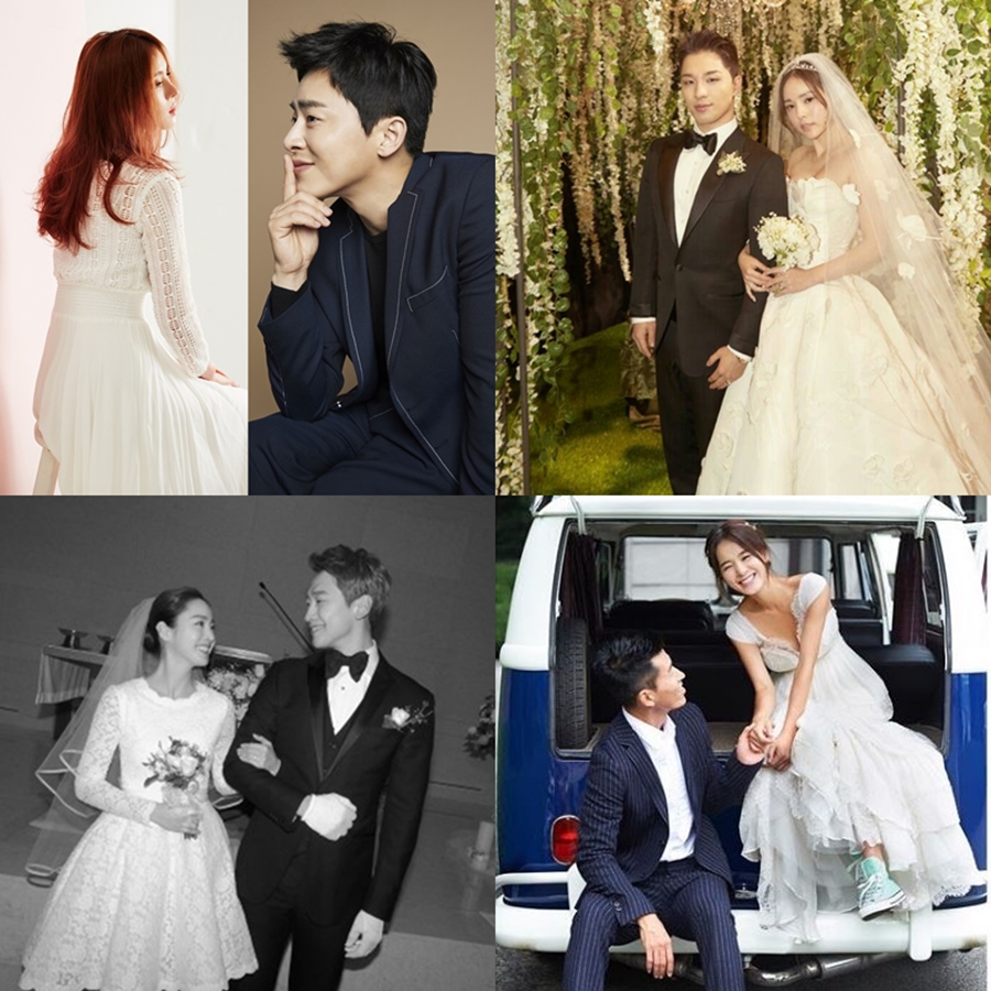 조정석 거미 결혼 / 사진: 씨제스, 문화창고, YG 제공, 비, 션 인스타그램