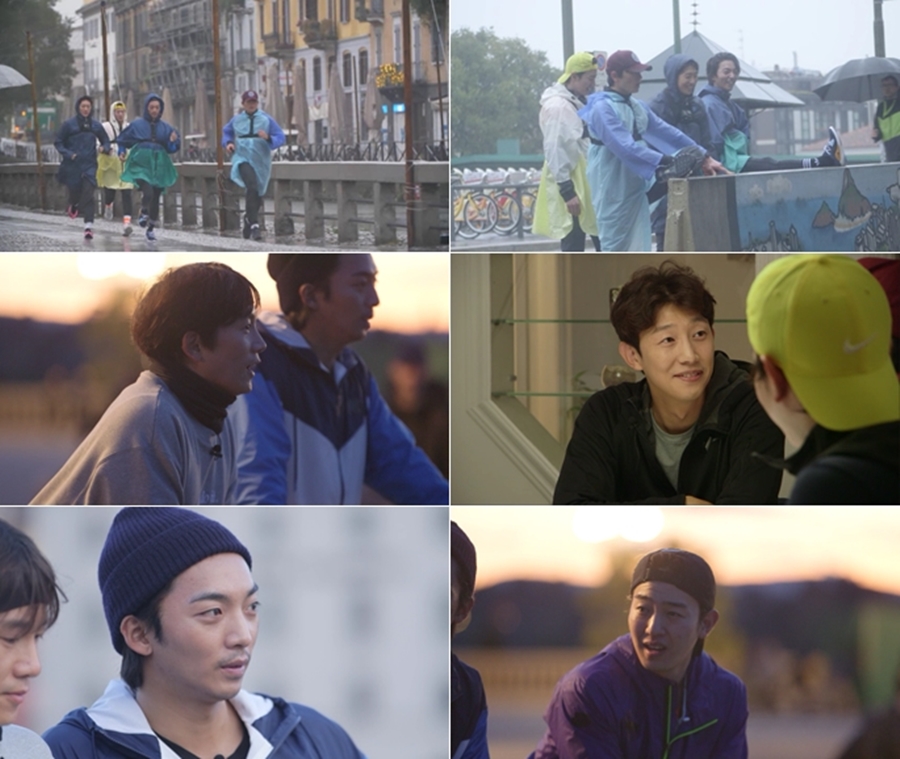 'RUN' 런티스트, 우천 러닝 도전 / 사진: tvN 제공