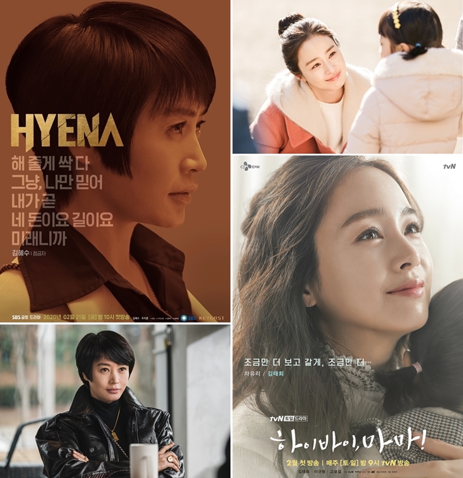 오랜만에 안방극장으로 복귀하는 '하이에나' 김혜수-'하이바이마마' 김태희 / 사진: SBS, tvN 제공