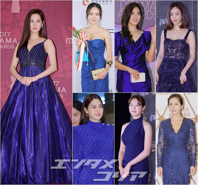 송윤아·고아라...매혹적 블루 드레스를 선택한 스타는?
