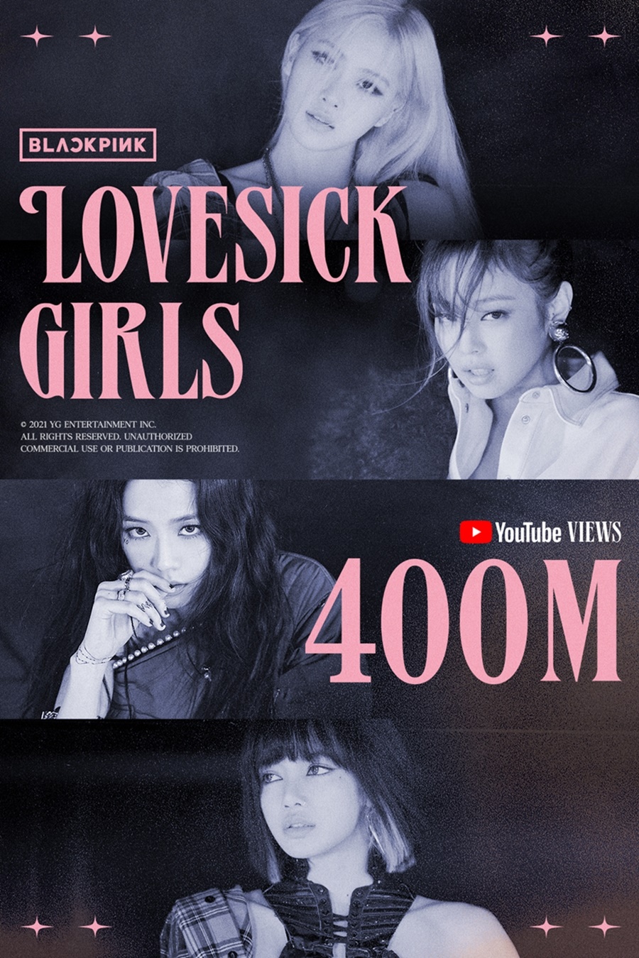 블랙핑크, 정규 1집 타이틀곡 'Lovesick Girls' MV 4억뷰 돌파