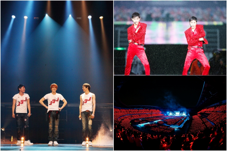 2013년 도쿄돔 찾은 JYJ, 2013년 닛산스타디움 공연 개최한 동방신기 / 사진: 씨제스, SM엔터테인먼트 제공