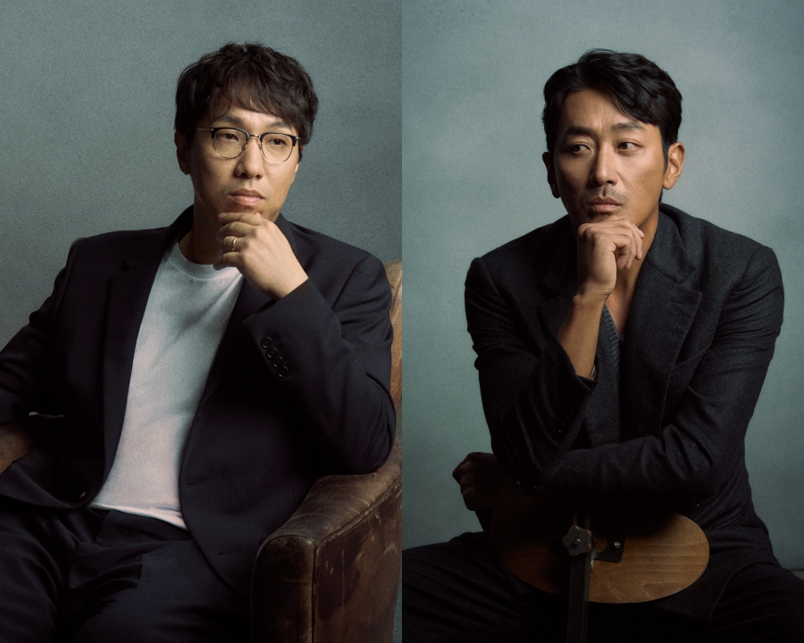 시리즈 '수리남'에서 배우와 감독으로 만난 윤종빈(왼쪽)과 하정우 / 사진 : 넷플릭스