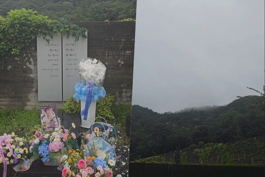 김재중, 올해도 찾은 故 박용하 묘소 