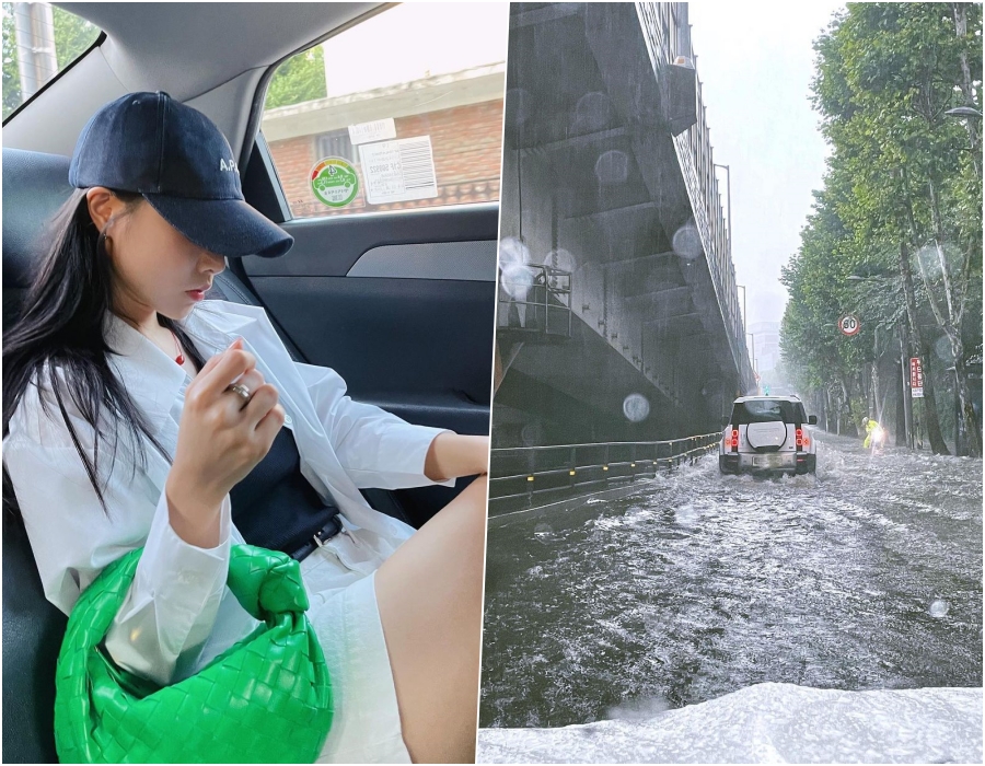 '박성광♥' 이솔이, 폭우로 잠긴 도로 공유 