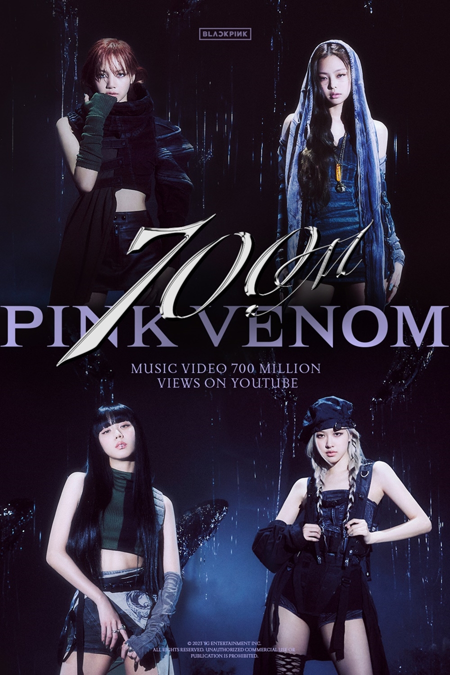 블랙핑크, 유튜브 퀸 왕자 '굳건'…'Pink Venom' MV 7억뷰 돌파