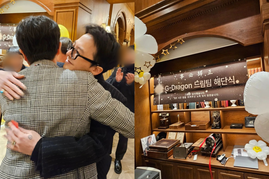 지드래곤, 마약 무혐의→법무법인 팀과 해단식…뜨거운 포옹