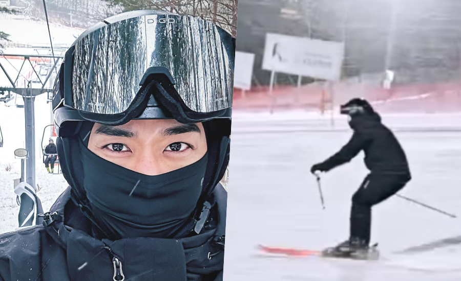 송승헌, 눈만 빼꼼 보여도 느껴지는 잘생김…설원 속 스키 실력 자랑