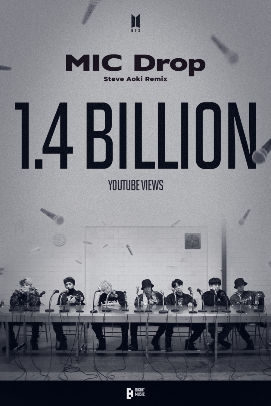 방탄소년단, '마이크 드롭' 리믹스로 통산 4번째 14억 뷰 MV 추가