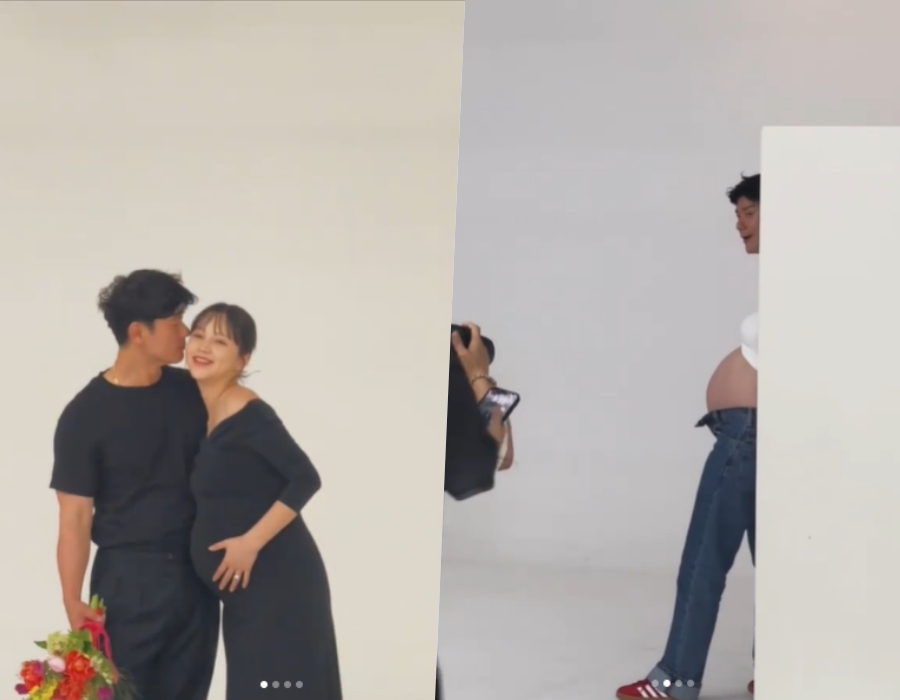 '6월 출산' 아유미, ♥권기범과 함께 만삭 촬영 