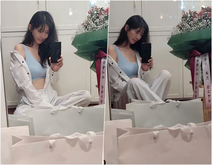 '이상우♥' 김소연, 언더웨어 위 살짝 걸친 셔츠…아찔한 자태 완성