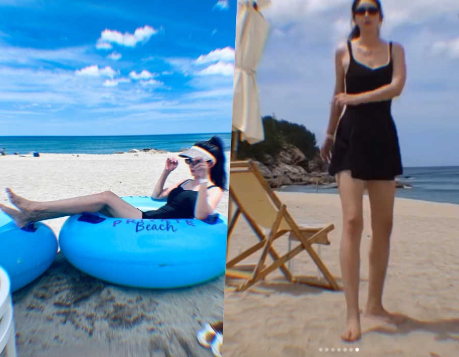 '한재석♥' 박솔미, 170cm 키에 더 돋보이는 슬렌더…늘씬한 수영복 자태