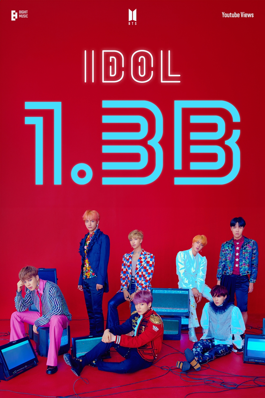 방탄소년단, 군백기에도 뜨겁네…'IDOL' MV 13억 뷰 돌파