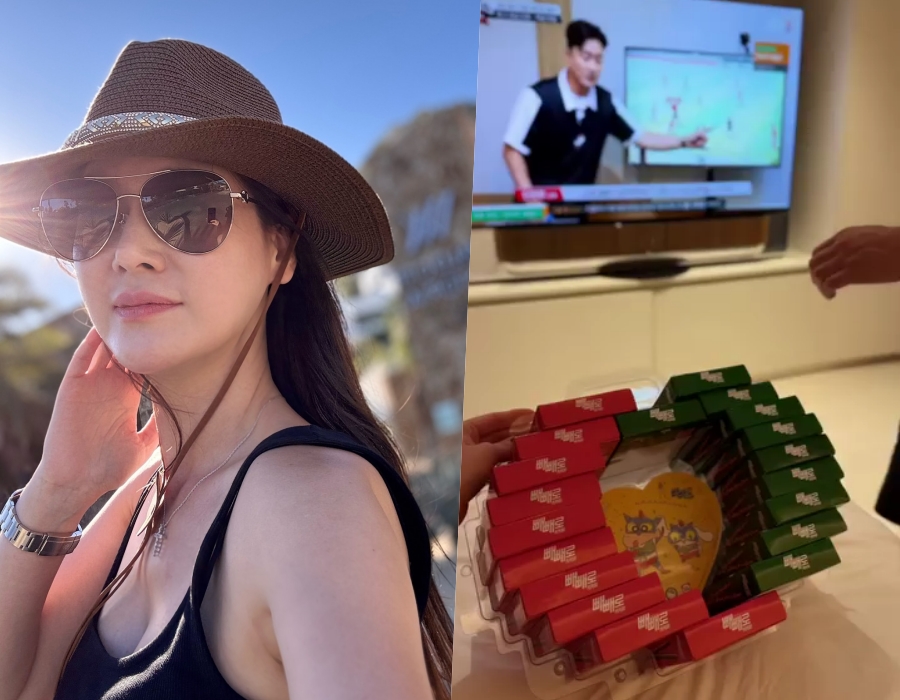 이혜원, 결혼 23년차에도 달달…'♥안정환'에게 빼뺴로 받고 