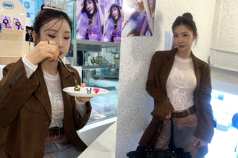 브브걸 유나, 시스루 톱 꽉 채운 볼륨감…큐티 글래머의 표본