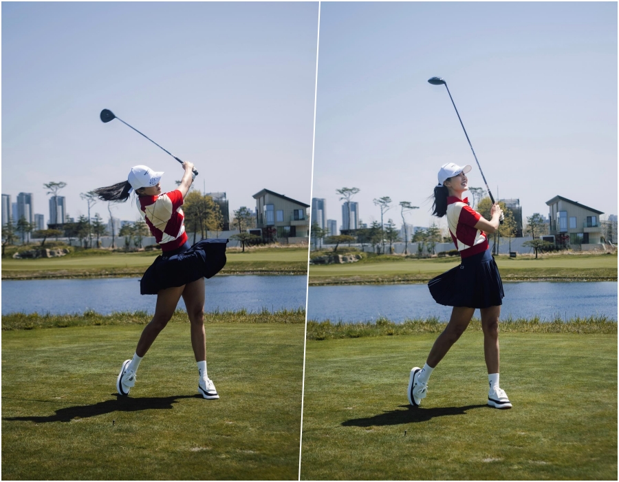 강소연, 휘날리는 치마 자락에 드러난 탄탄한 꿀벅지…넘치는 건강美