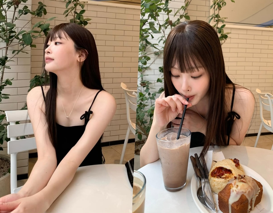 최희진, 민소매 입고 새침하게 커피 한 모금…블랙 고양이의 여름 즐기기