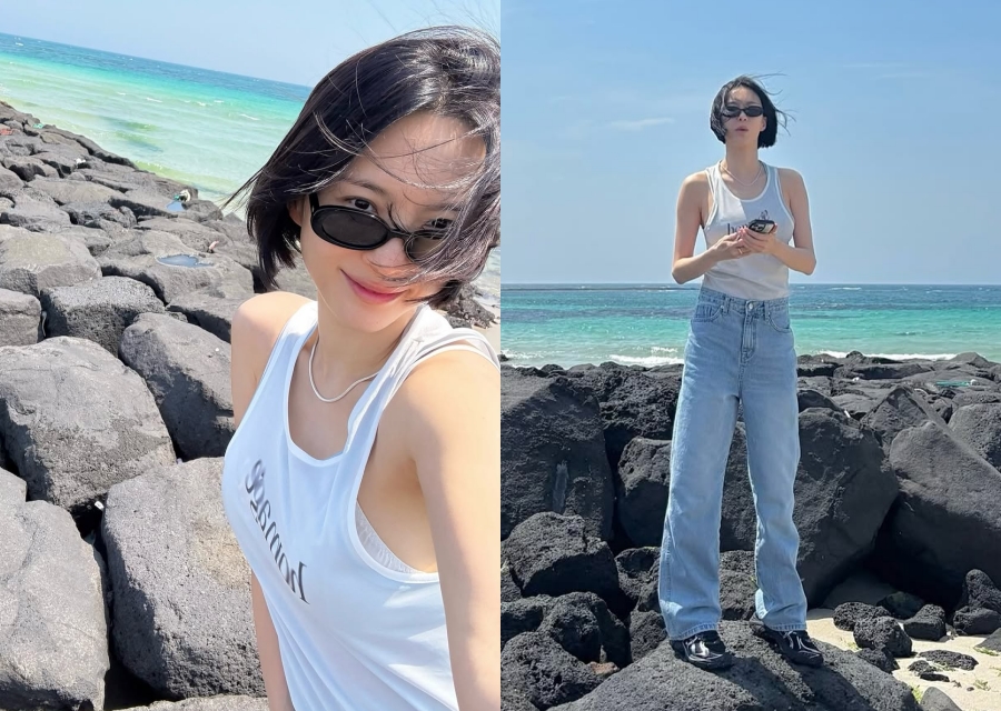 '개코♥' 김수미, 바다 앞 살짝 드러난 속옷라인까지 핫해 