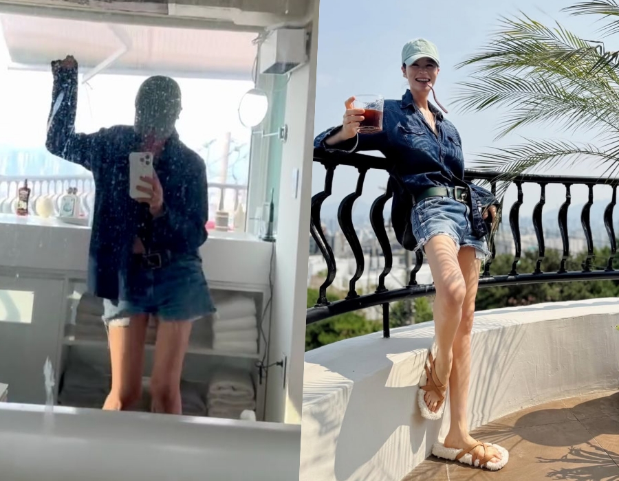 김혜수, 50대 절대 안 믿겨…청청패션 입고 웨이브 '갓혜수' 존재감