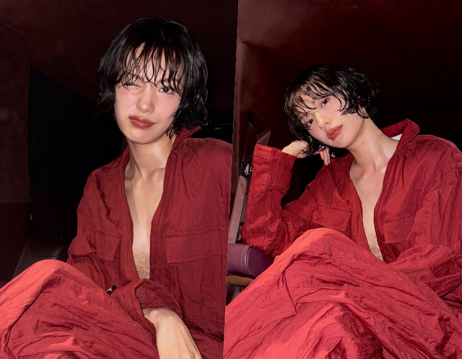 나나, 누드톤 브라톱에 아무 것도 안 입은 줄…단추 다 풀어헤친 아찔한 착장