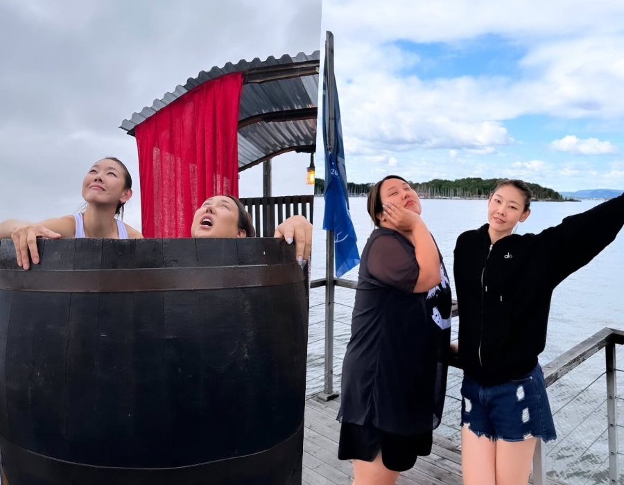 한혜진, 풍자와 함께 사우나…즐거운 노르웨이 여행 