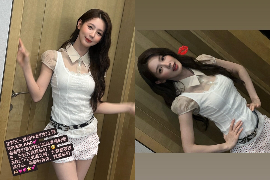 아이들 미연, 너무 짧은 한 뼘 스커트 입으니 여리여리한 허벅지 돋보여