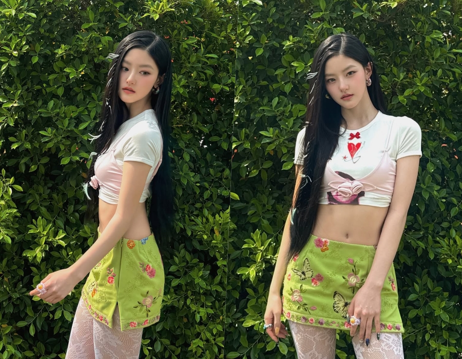 키오프 하늘, 브래지어를 밖으로 한 거야? '4차원' 패션도 미모로 승화