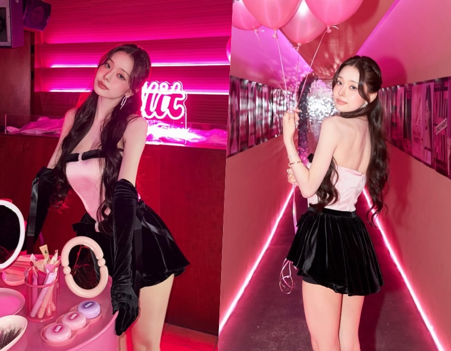 송지아, 튜브탑이 너무 내려간 거 아냐? 아슬아슬 '걸스 파티' 포착