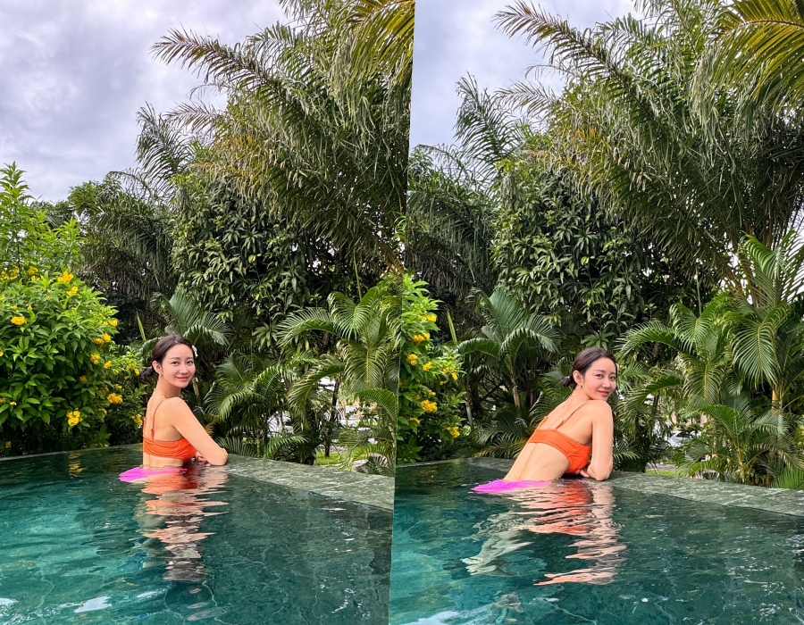 '돌싱' 한그루, 비키니 수영복에 드러난 매끈한 등 라인…청량한 여름 여신