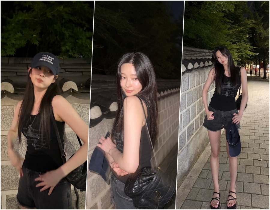 김민주, 밤에도 진짜 더웠나봐…민소매 톱+짧은 팬츠 입고 즐긴 산책