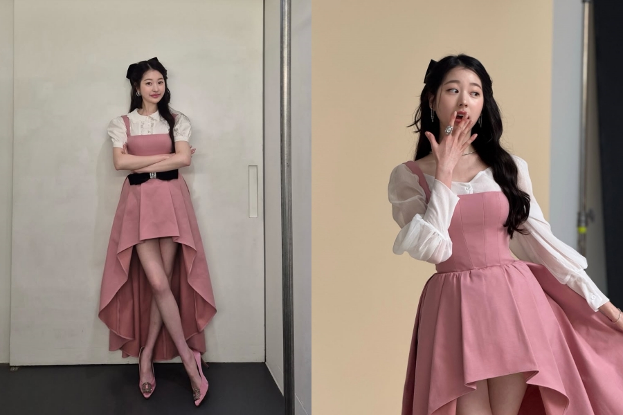 '장원영 언니' 장다아, 감탄 나오는 각선미…러블리한 핑크 레이디