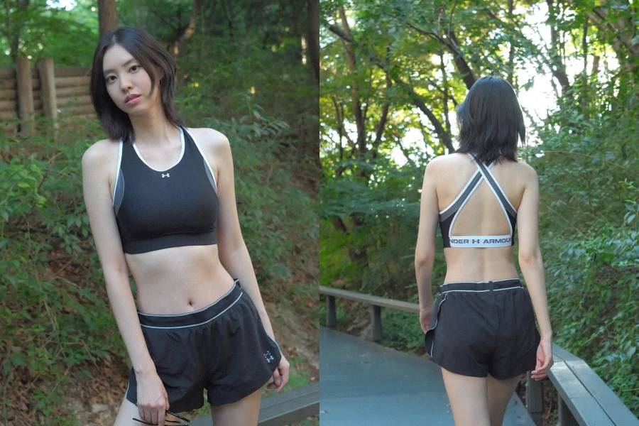 '윤박♥' 김수빈, 브라톱+숏팬츠만 입고 모델핏 자랑하며 야외 러닝…청순한 새댁