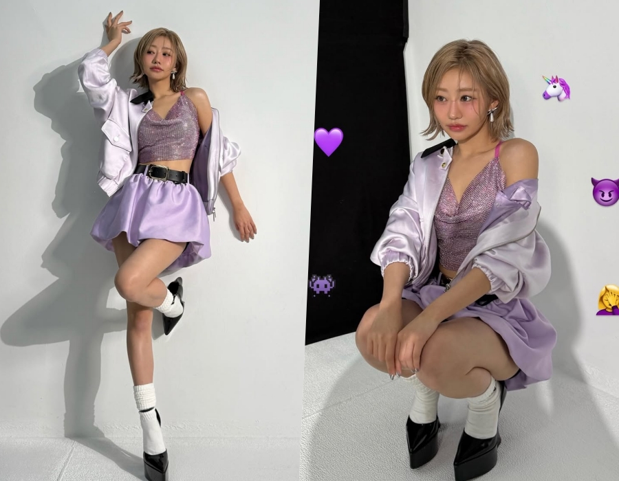 쥴리, 보라빛 스타일링으로 시선 강탈…패션 소화력 ‘압도적’