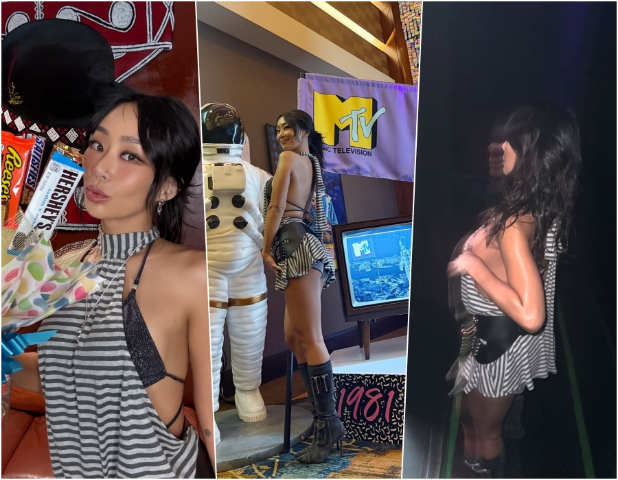 효린, 너무 과감한 거 아니야? 브라톱 드러내는 아찔한 홀터넥 원피스