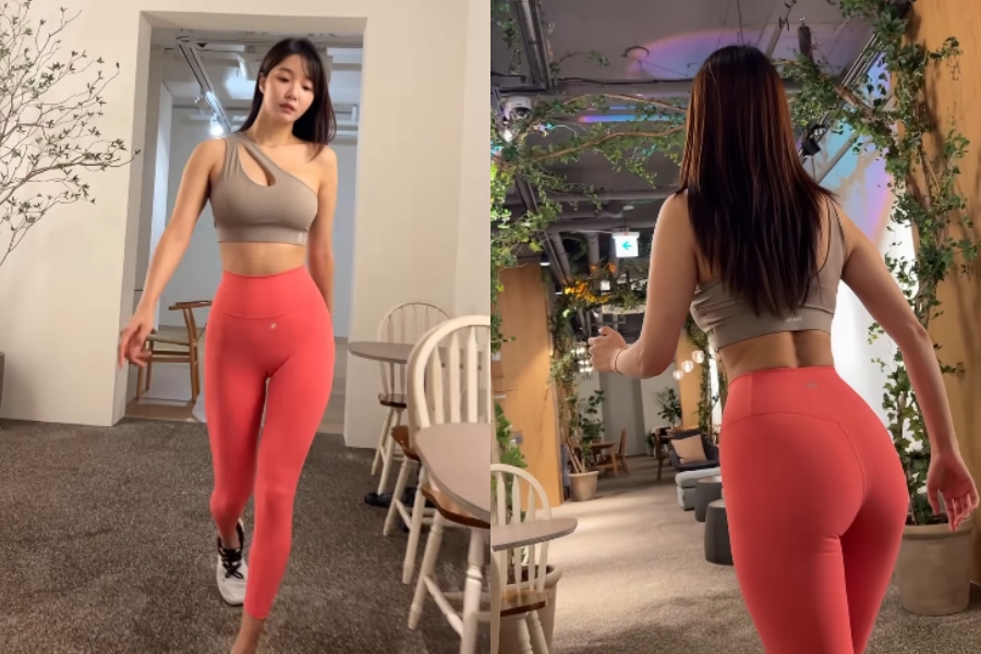 '싱글맘' 오또맘, 브라톱+레깅스만 입고 파워 워킹…