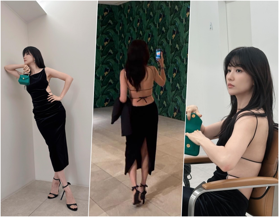 '류수영♥' 박하선, 뻥 뚫린 뒤태에 은근한 옆구리 노출까지…과감한 패션에 깜짝