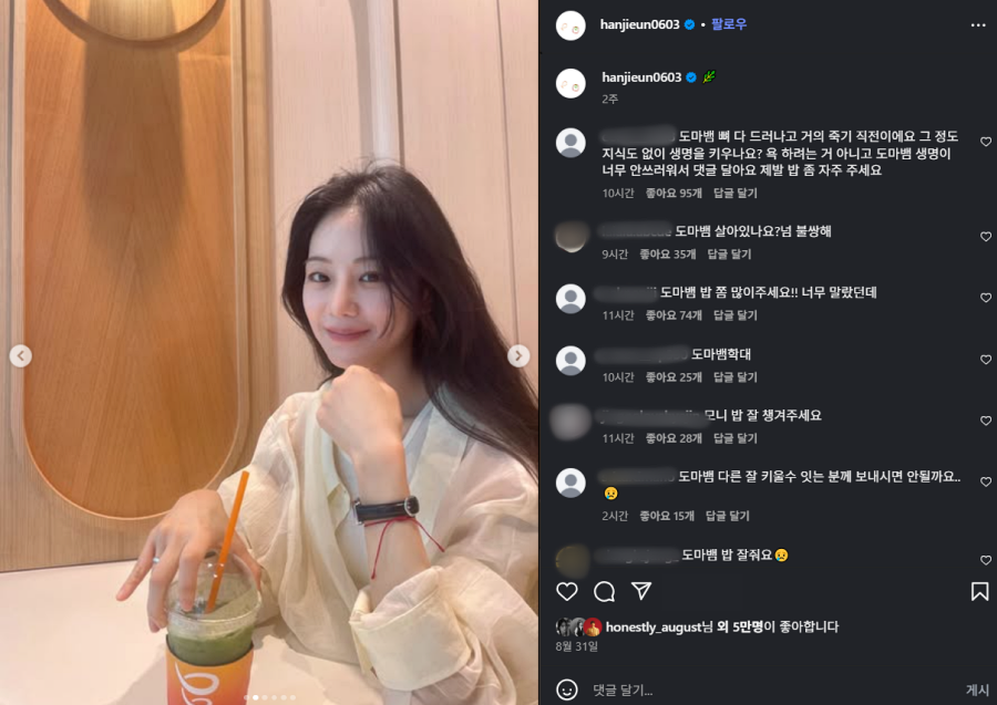 사진: 한지은 인스타그램