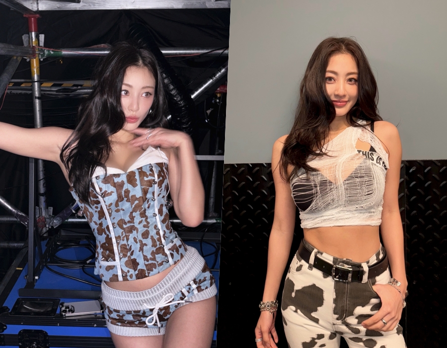 트와이스 지효, 다 찢어진 듯한 의상에 브라톱 노출…꽉 찬 볼륨감 자랑