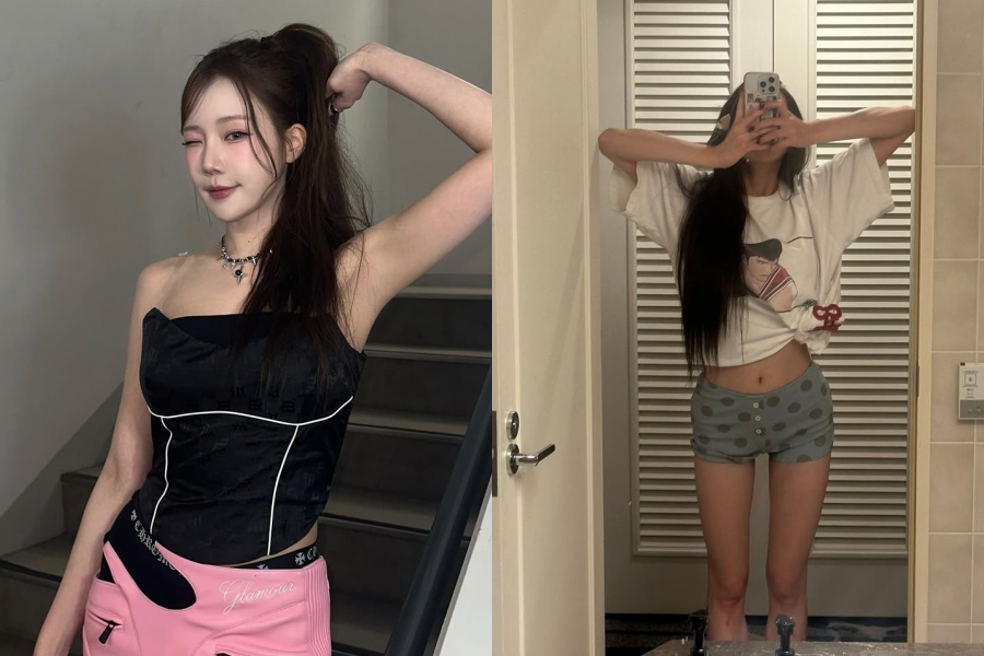 모모랜드 주이, 오버핏 티셔츠 들어 올리니 S라인 등장…물오른 비주얼