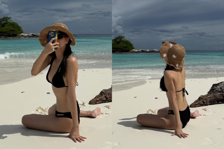 이진이, 한 줌 끈 비키니 입은 초슬렌더…母 황신혜 