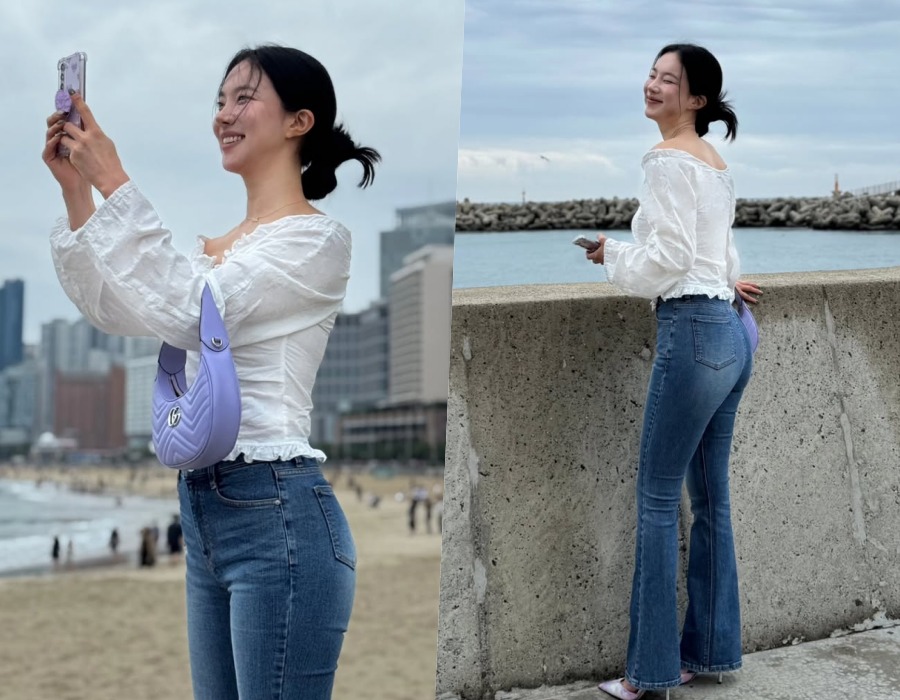 '개그우먼→트롯걸' 김나희, 청바지 입었을 뿐인데…부각된 애플힙