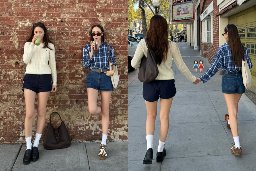 제시카X크리스탈, 비율 각선미까지 똑닮은 정자매…손 꼭 잡고 데이트