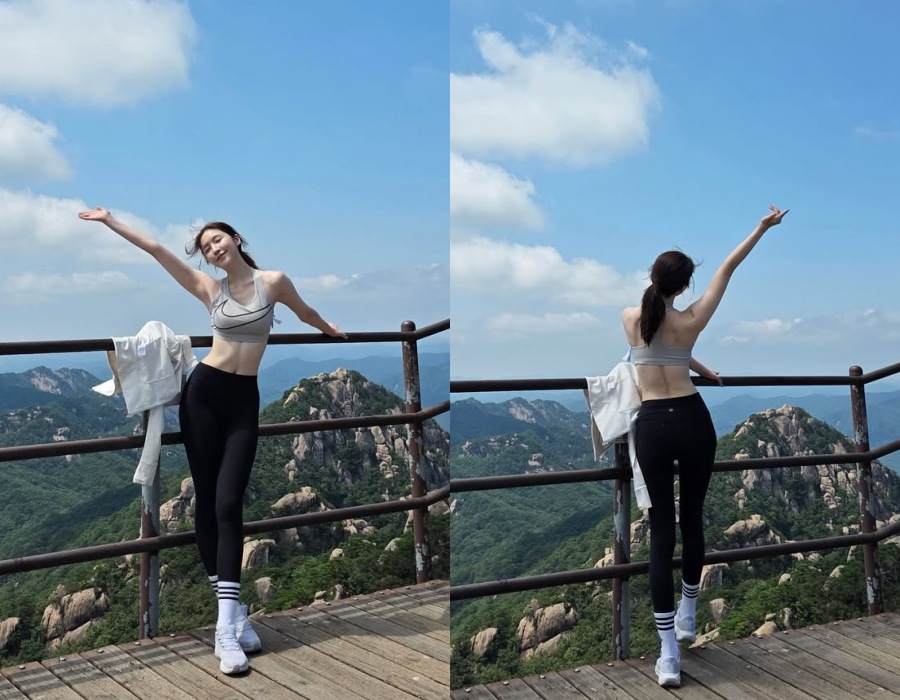 성해은, 산 정상에서 브라톱에 날선 복근 