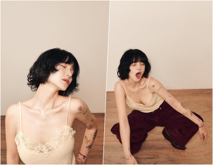 AOA 출신 지민, 파격 란제리룩에 아찔한 노출…퇴폐적인 분위기