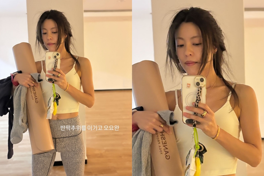 '치과의사♥' 이윤지, 납작배 초슬렌더 딸맘…